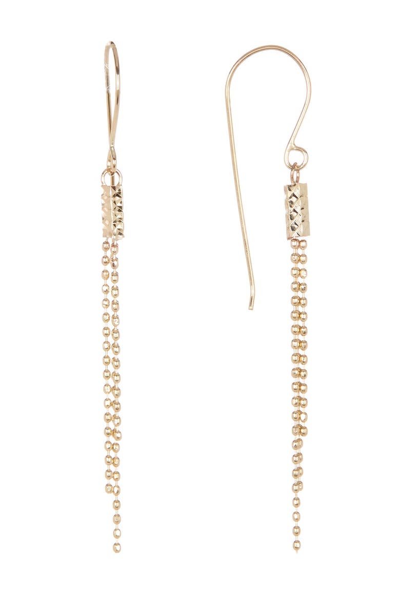 KARAT RUSH 10K Yellow Gold Shiny & Diamond-Cut Bead Drop Earrings, Main, color, 