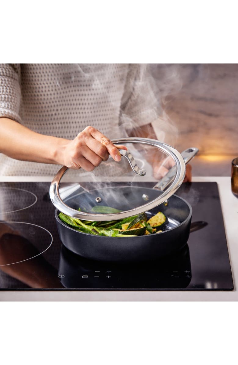 Alva Maestro 4.5-qt Ceramic Coated Nonstick Stock Pot & 4-qt Ceramic Nonstick Saute Pan with Lid, Alternate, color, Black