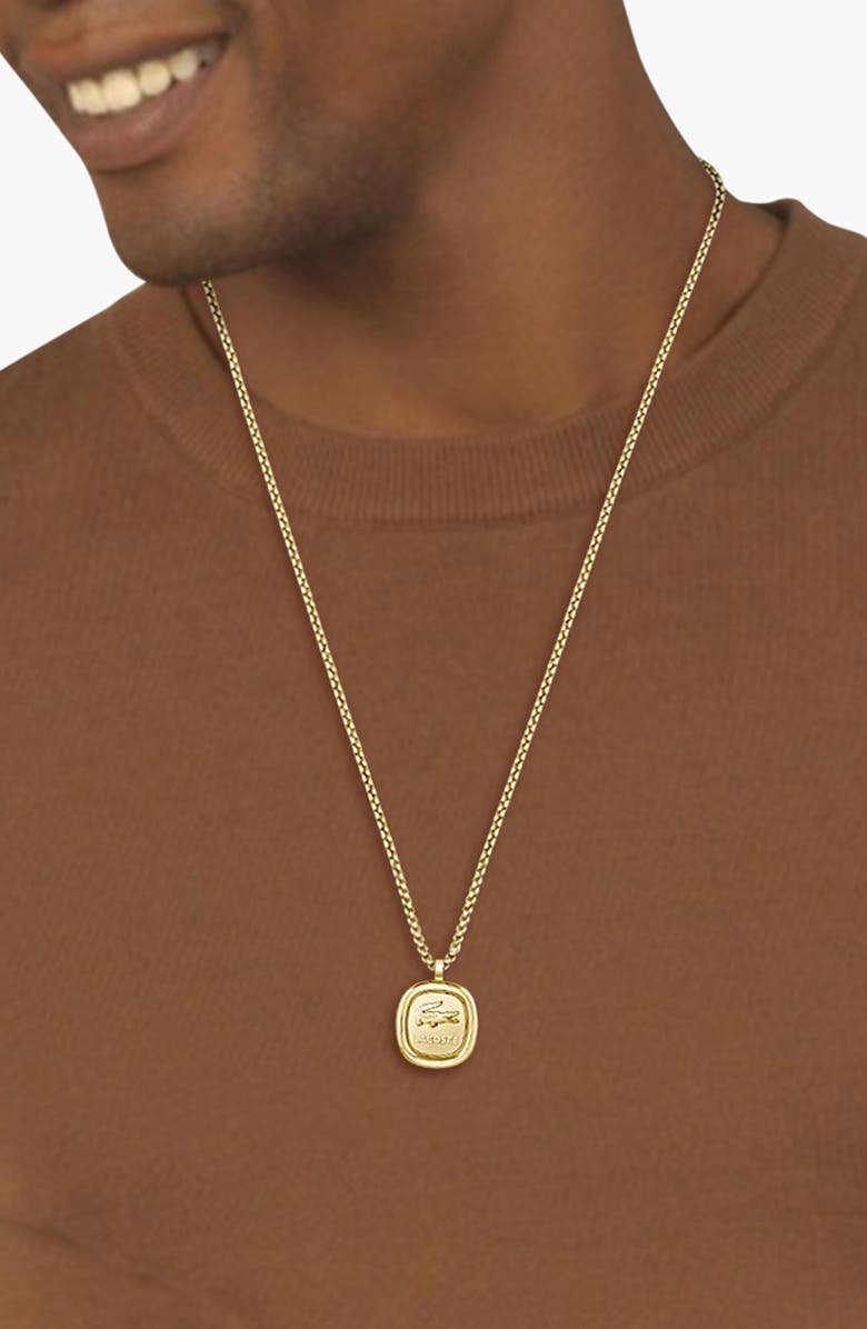Lacoste Men's Vigor Pendant Necklace, Alternate, color, Gold