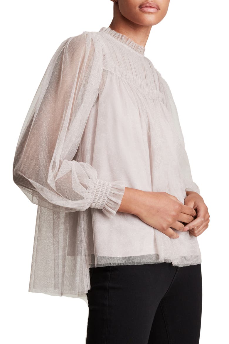 Perri Long Sleeve Top, Alternate, color, METALLIC NUDE PINK