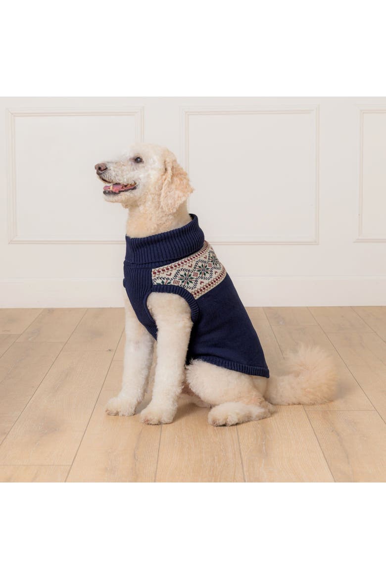 Organic Fair Isle Dog Sweater, Main, color, Scottish Snowflake