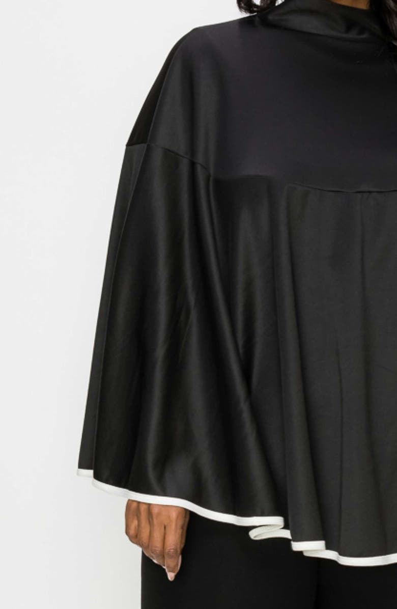 L I V D Kadra Ribbon Detail Cape, Alternate, color, Black