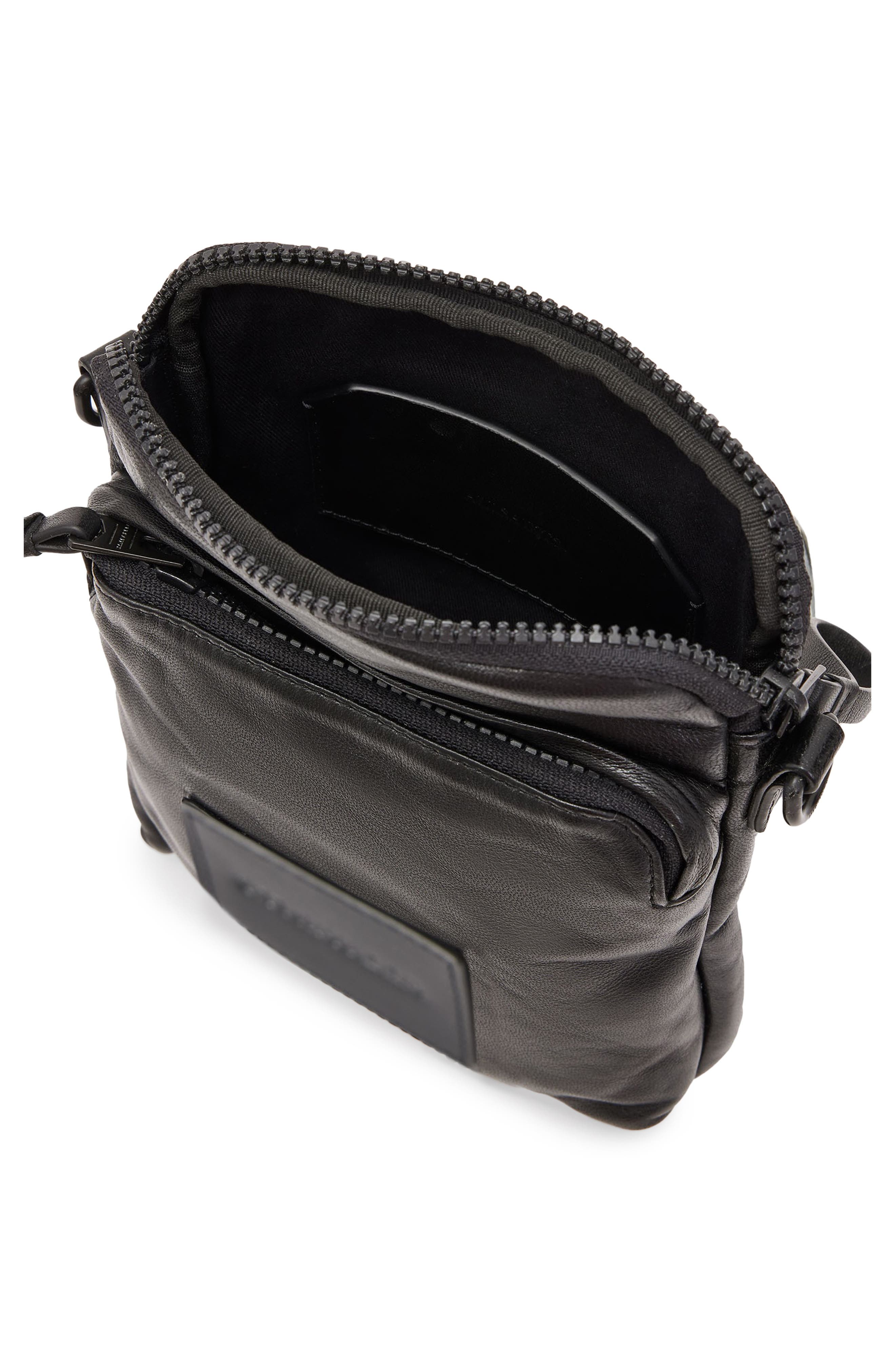 AllSaints Falcon Leather North/South Crossbody Pouch, Alternate, color, 