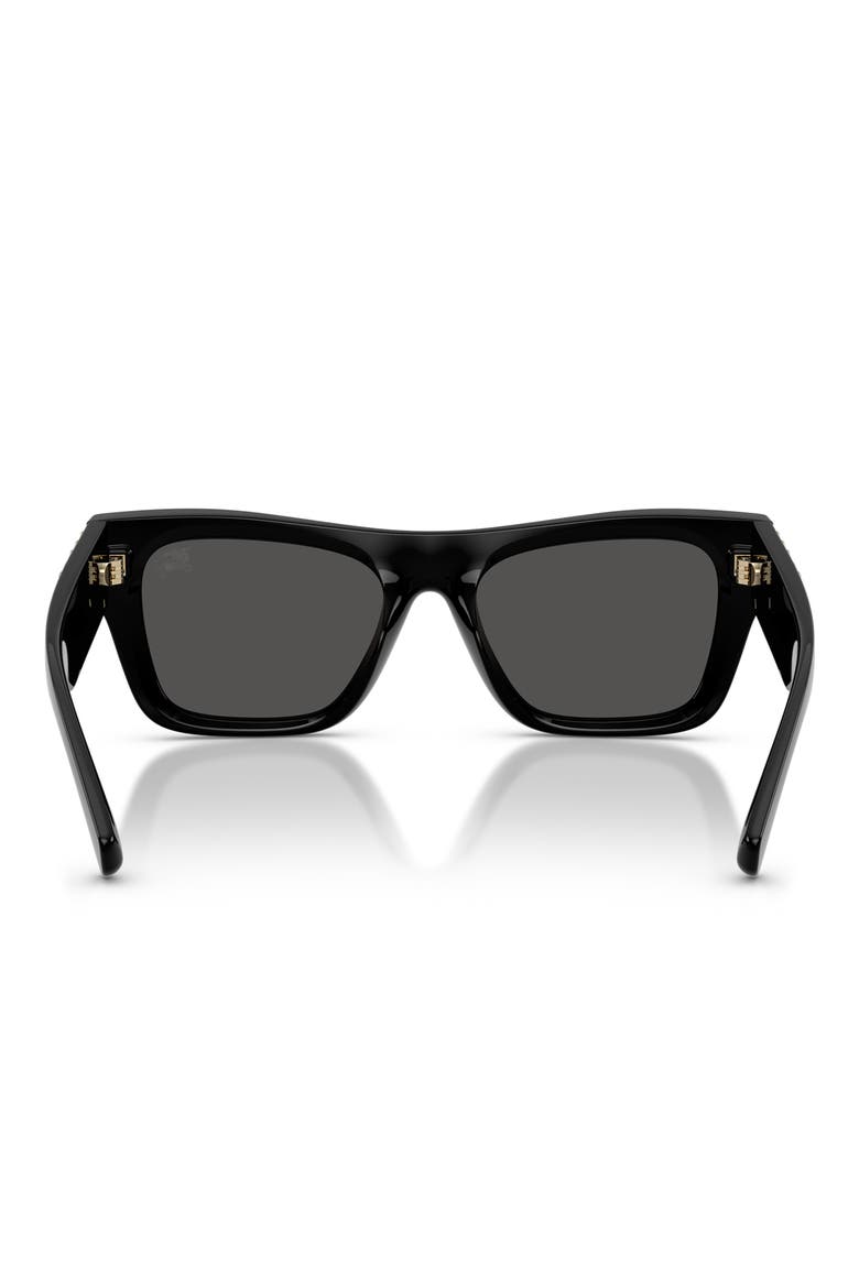 53mm Rectangle Sunglasses, Alternate, color, BLACK / DARK GREY