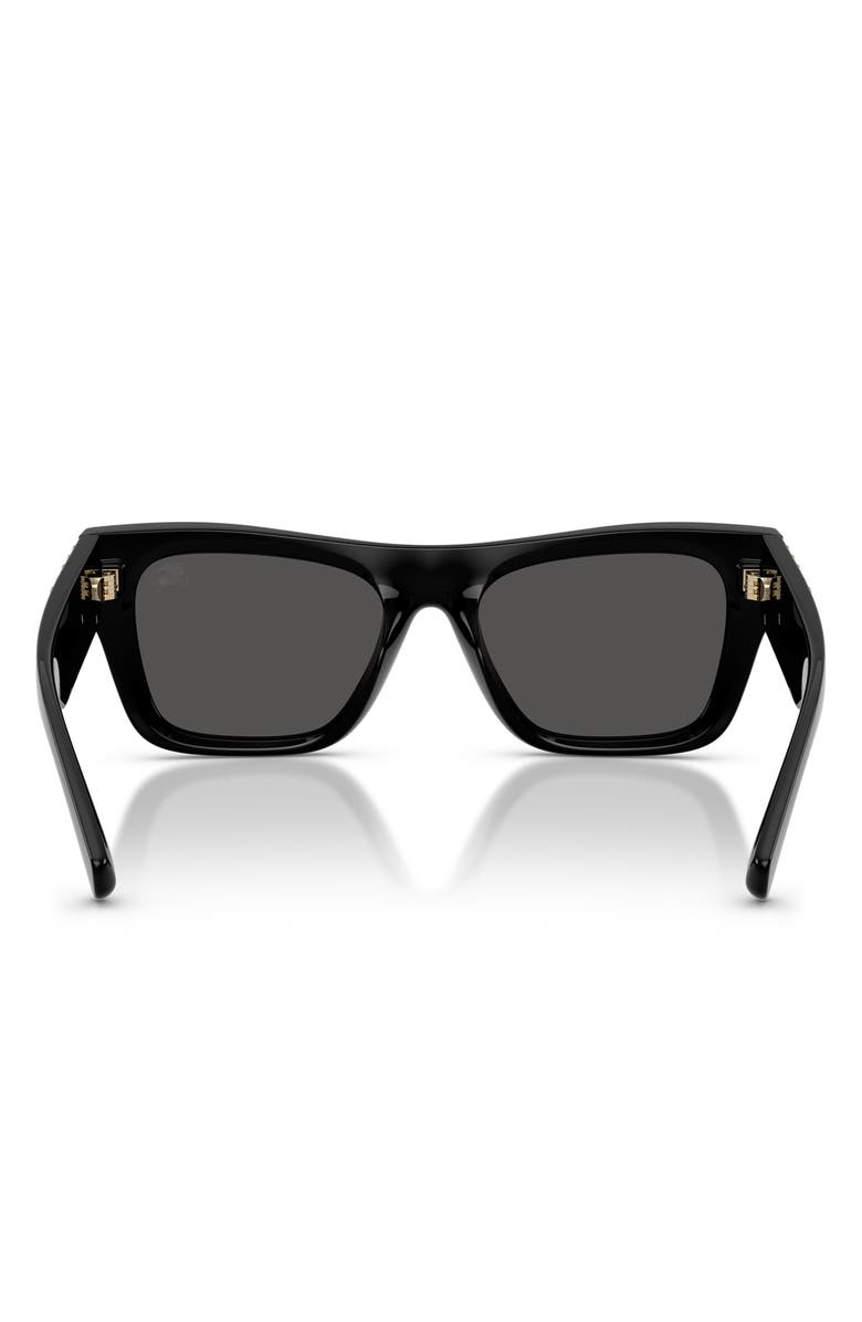 Burberry 53mm Rectangle Sunglasses, Alternate, color, Black / Dark Grey