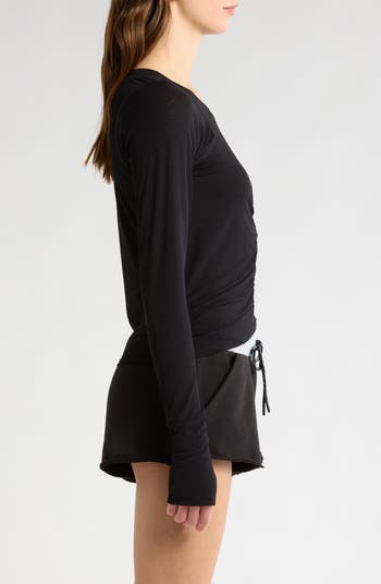 FP Movement Mile a Minute Ruched Long Sleeve Crop T-Shirt