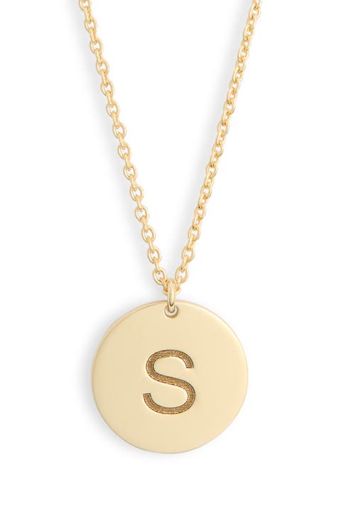 Initial Disc Pendant Necklace