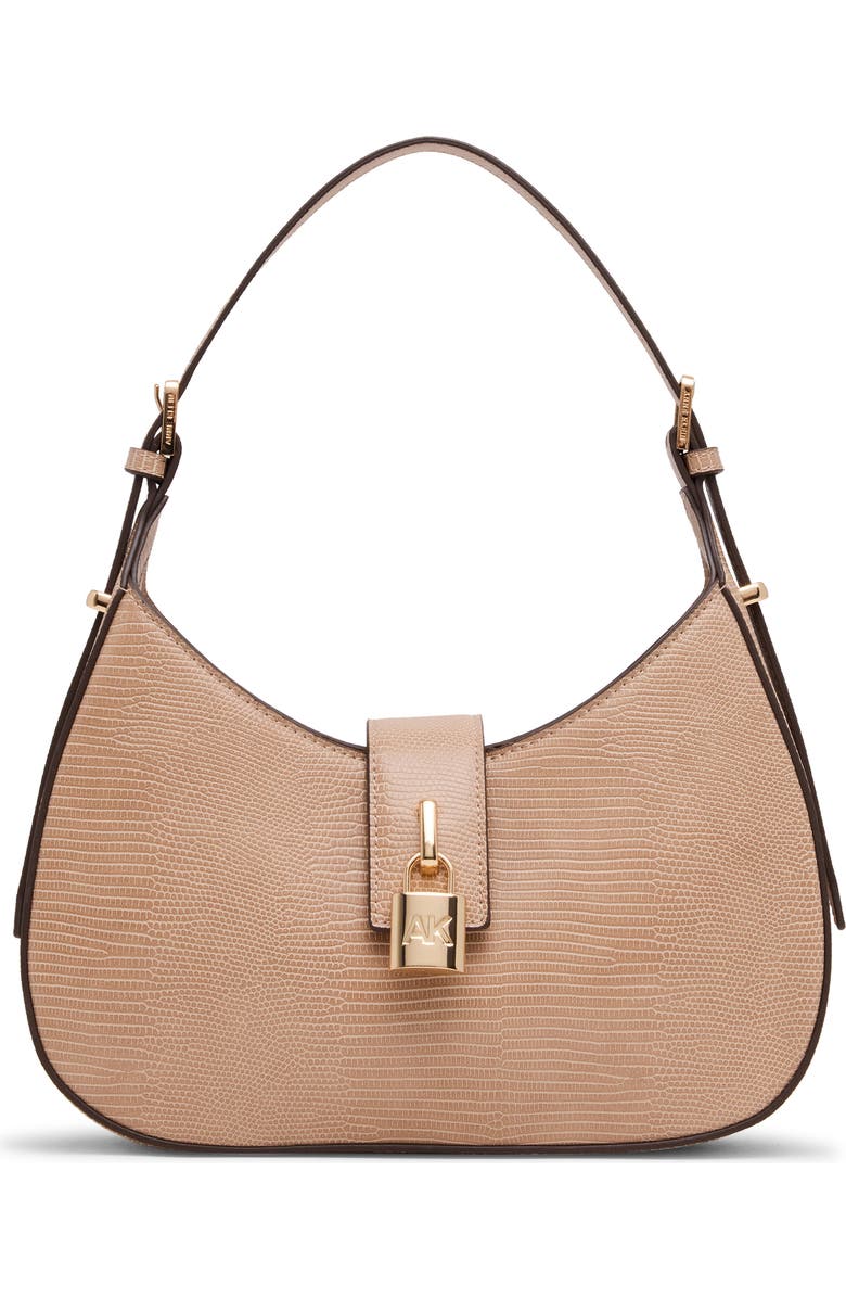 Anne Klein Curved Shoulder Bag, Main, color, Mocha