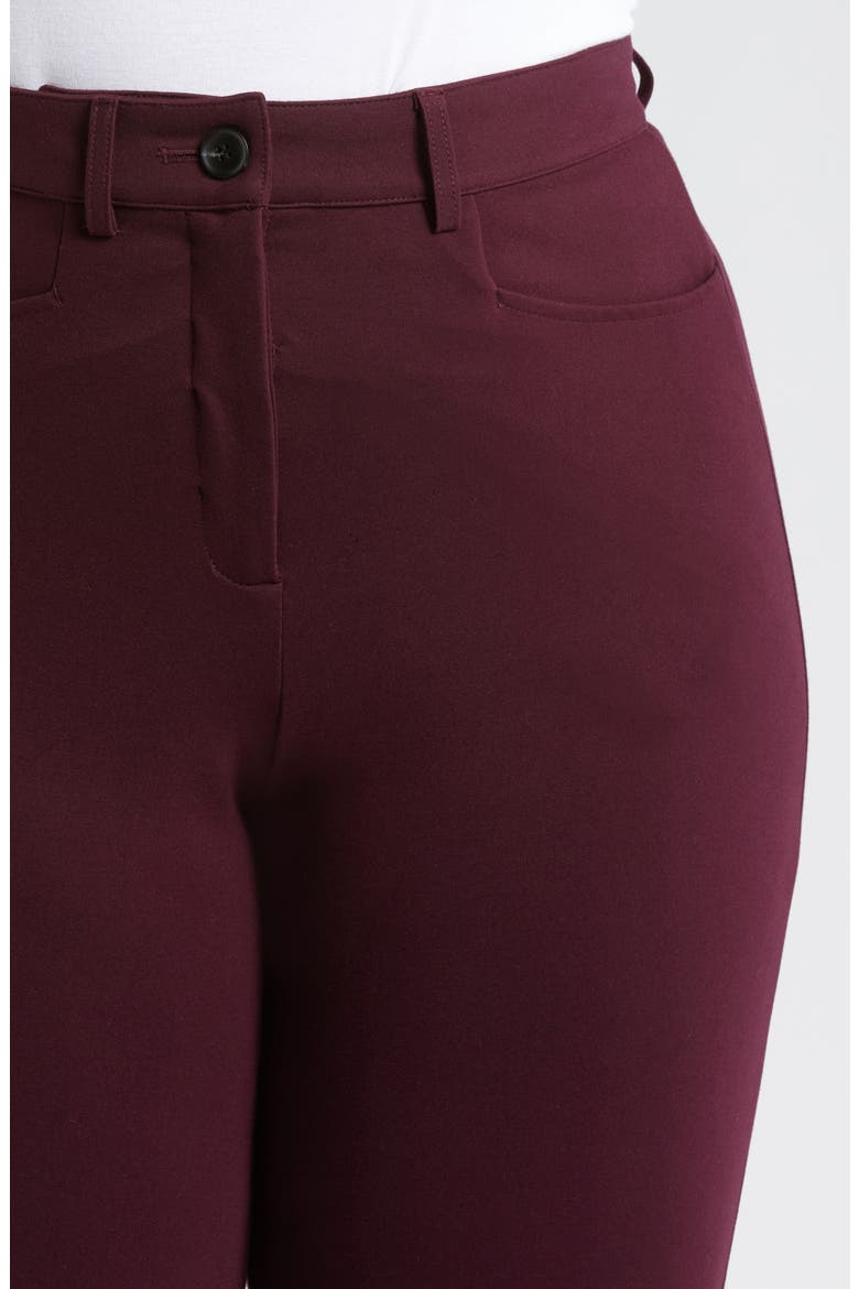 Ponte Cigarette Pants, Alternate, color, BLACK CHERRY