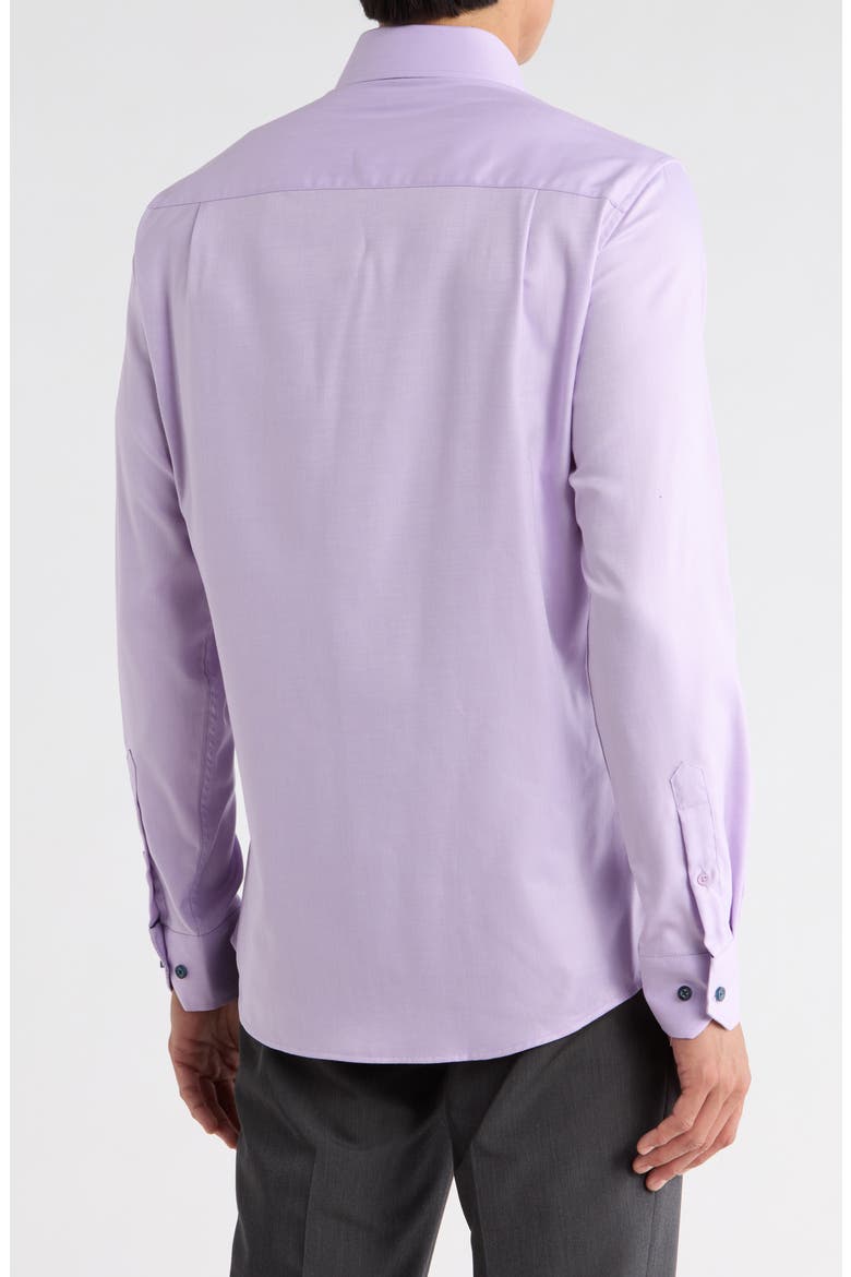 Slim Fit Textured Stretch Cotton Dress Shirt, Alternate, color, PURPLE