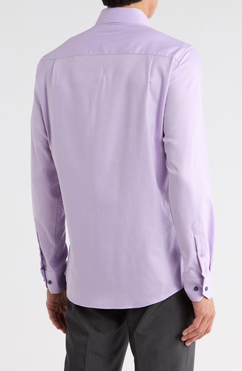 Duchamp Slim Fit Textured Stretch Cotton Dress Shirt, Alternate, color, Purple
