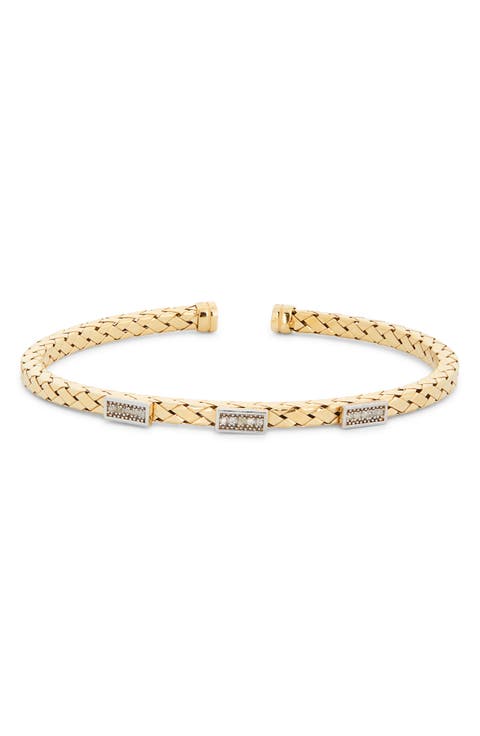 Diamond Woven Cuff Bracelet