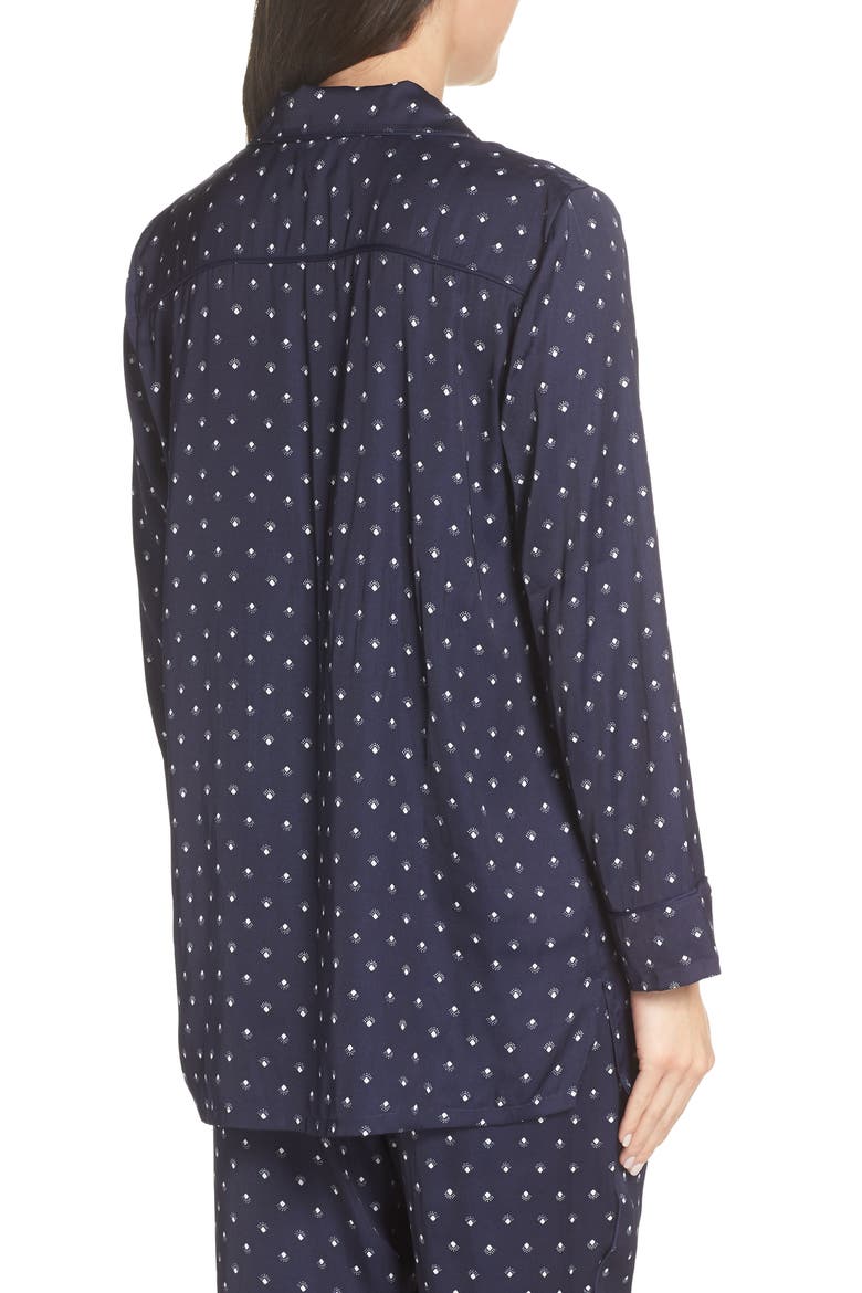 Satin Nightshirt (Nordstrom Exclusive), Alternate, color, NAVY NIGHT DIAMOND FOULARD