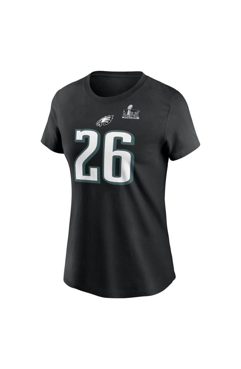 Nike Women's Nike Saquon Barkley Black Philadelphia Eagles Super Bowl LIX Name & Number T-Shirt, Alternate, color, 
