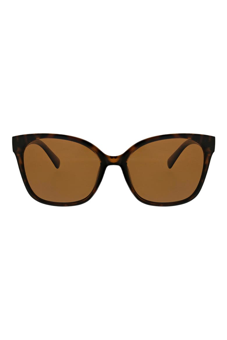 Modern 54mm Square Butterfly Polarized Sunglasses, Main, color, TORTOISE