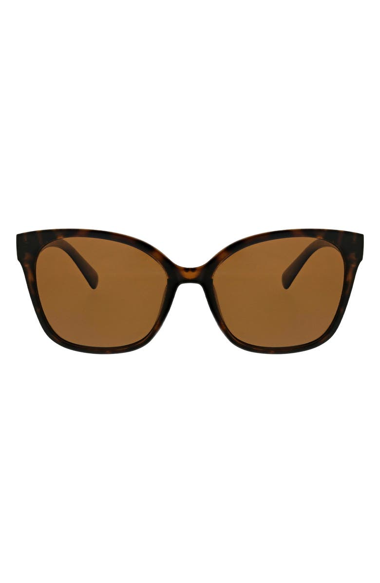 Oscar de la Renta Modern 54mm Square Butterfly Polarized Sunglasses, Main, color, Tortoise