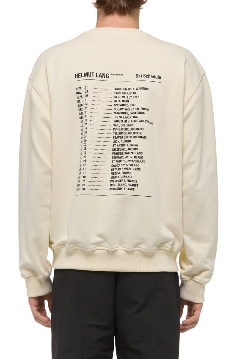 Helmut Lang Ski Schedule Cotton Sweatshirt, Alternate, color, Winter White