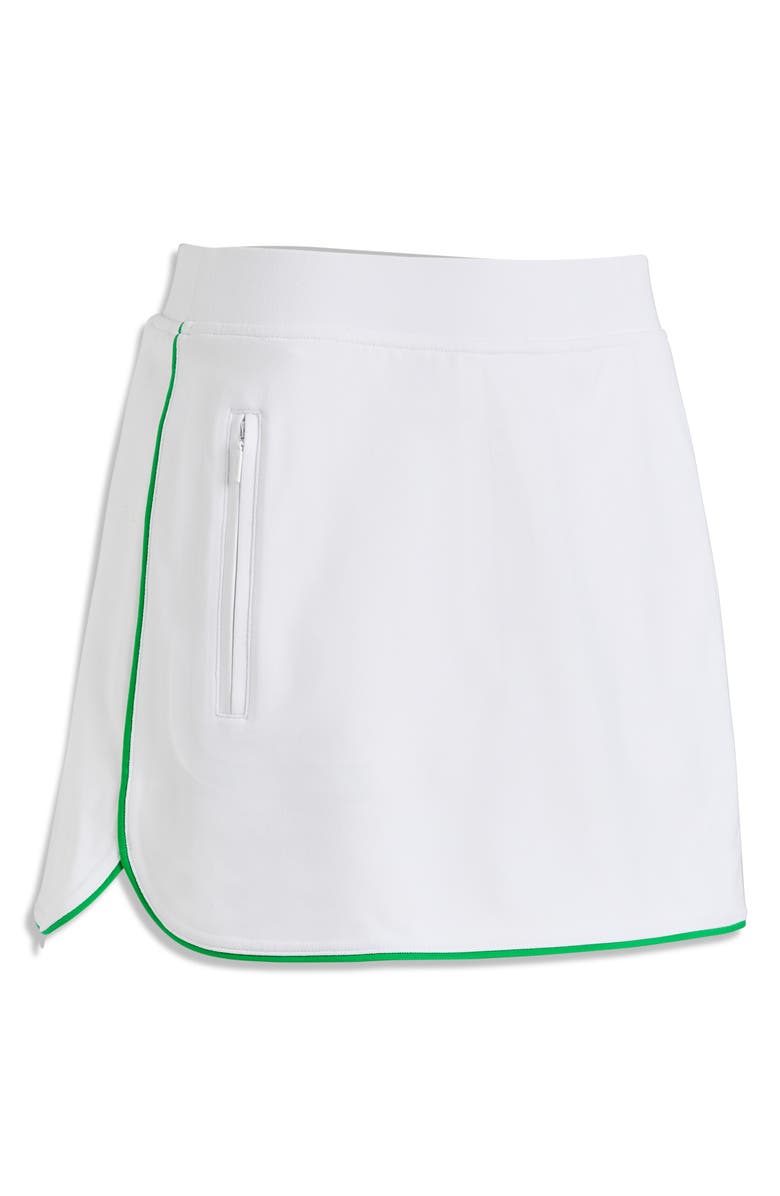 G/FORE Mid Rise Tulip Hem Piqué Golf Skort, Alternate, color, Snow