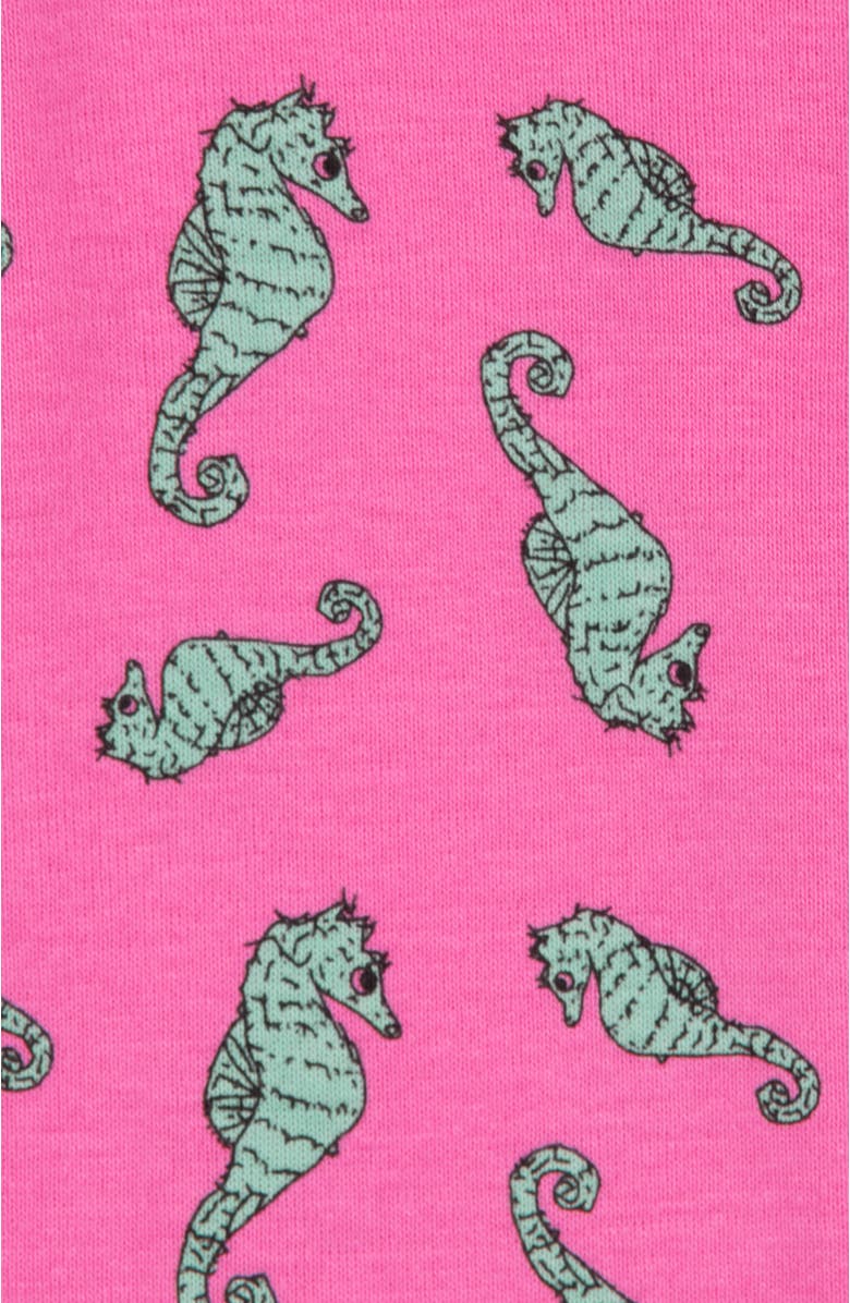 Leveret Kids Cotton Footed Printed Pajamas, Animal, Holiday & Fun Prints, Alternate, color, Sea Horse