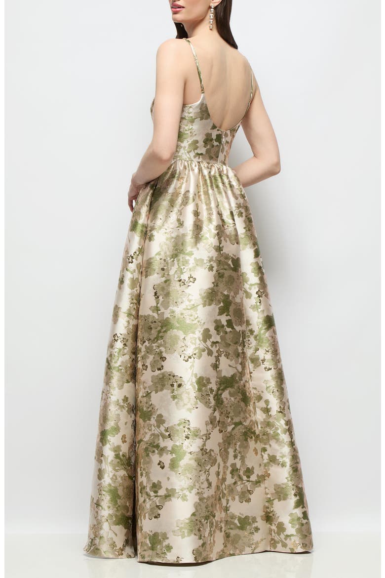 Jilian Metallic Sleeveless Gown, Alternate, color, PERIDOT BLUSH