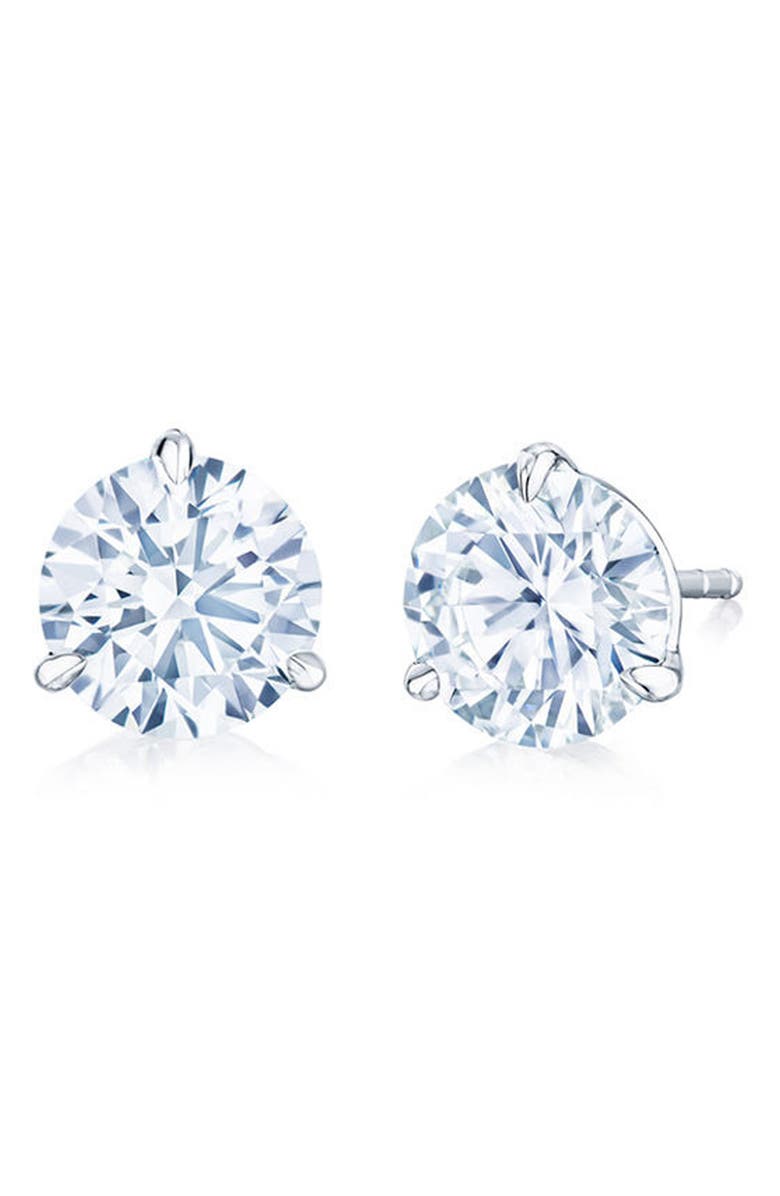 Kwiat Round Brilliant Cut Diamond & Platinum Stud Earrings - 5.00ct., Main, color, 
