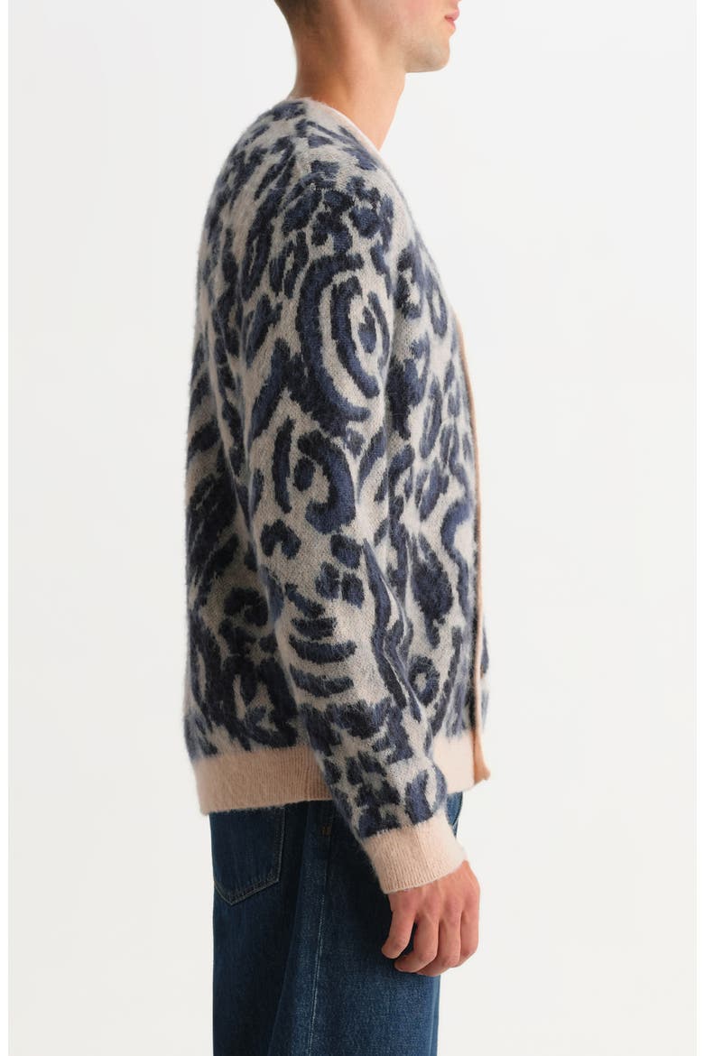Alban Abstract Animal Cardigan, Alternate, color, ECRU / NAVY