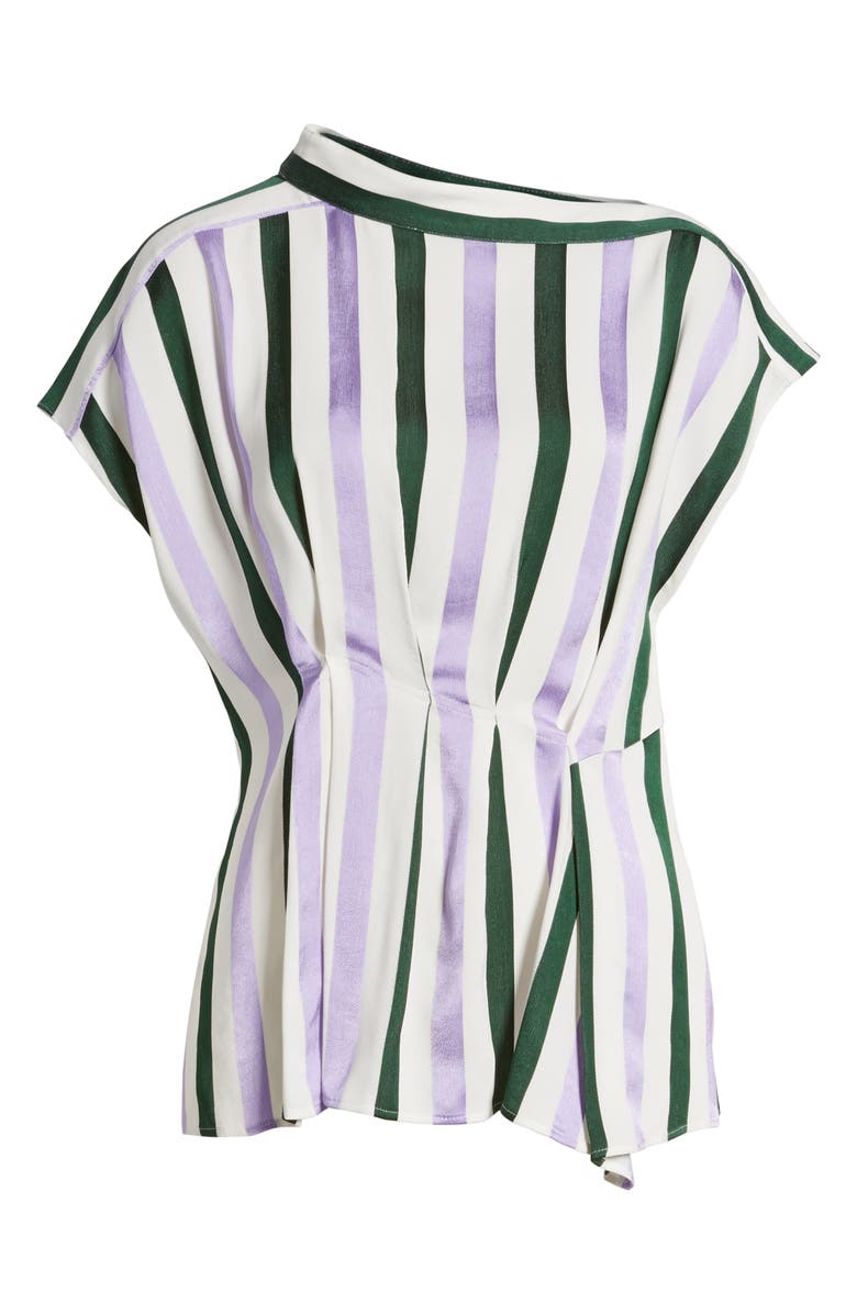 Lewit Stripe Draped Peplum Top, Alternate, color, Purple- Green Vertical Stripe