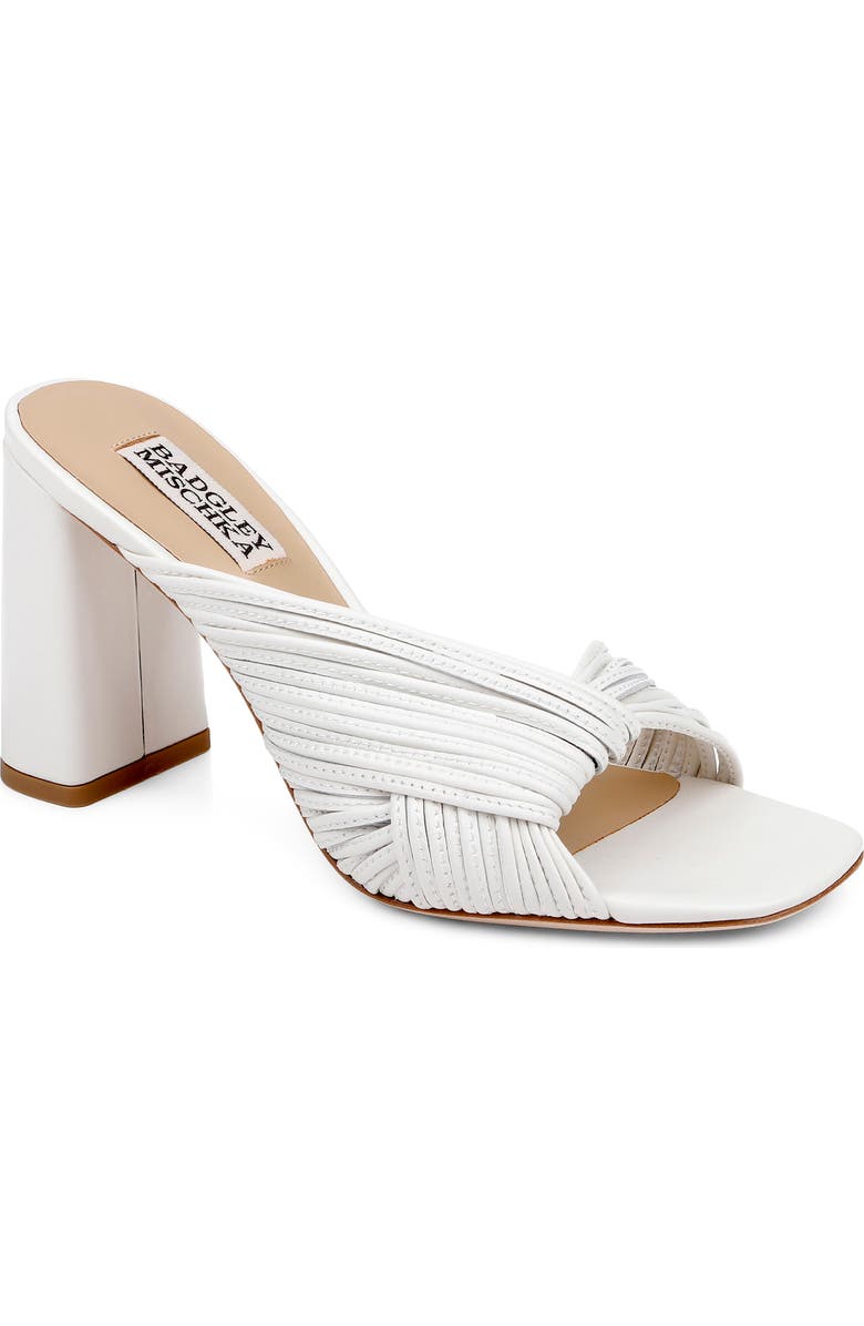 Badgley Mischka Collection Winslow Slide Sandal, Main, color, White Leather