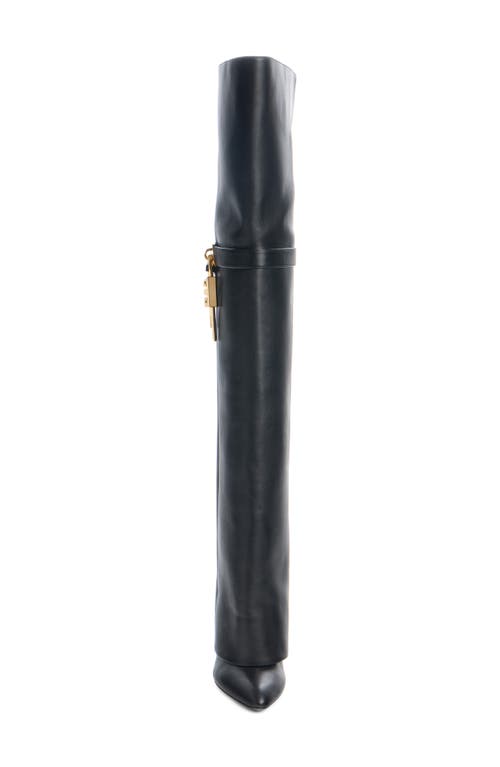 Givenchy Shark Lock Stiletto Leather Over-the-knee Boots In Black