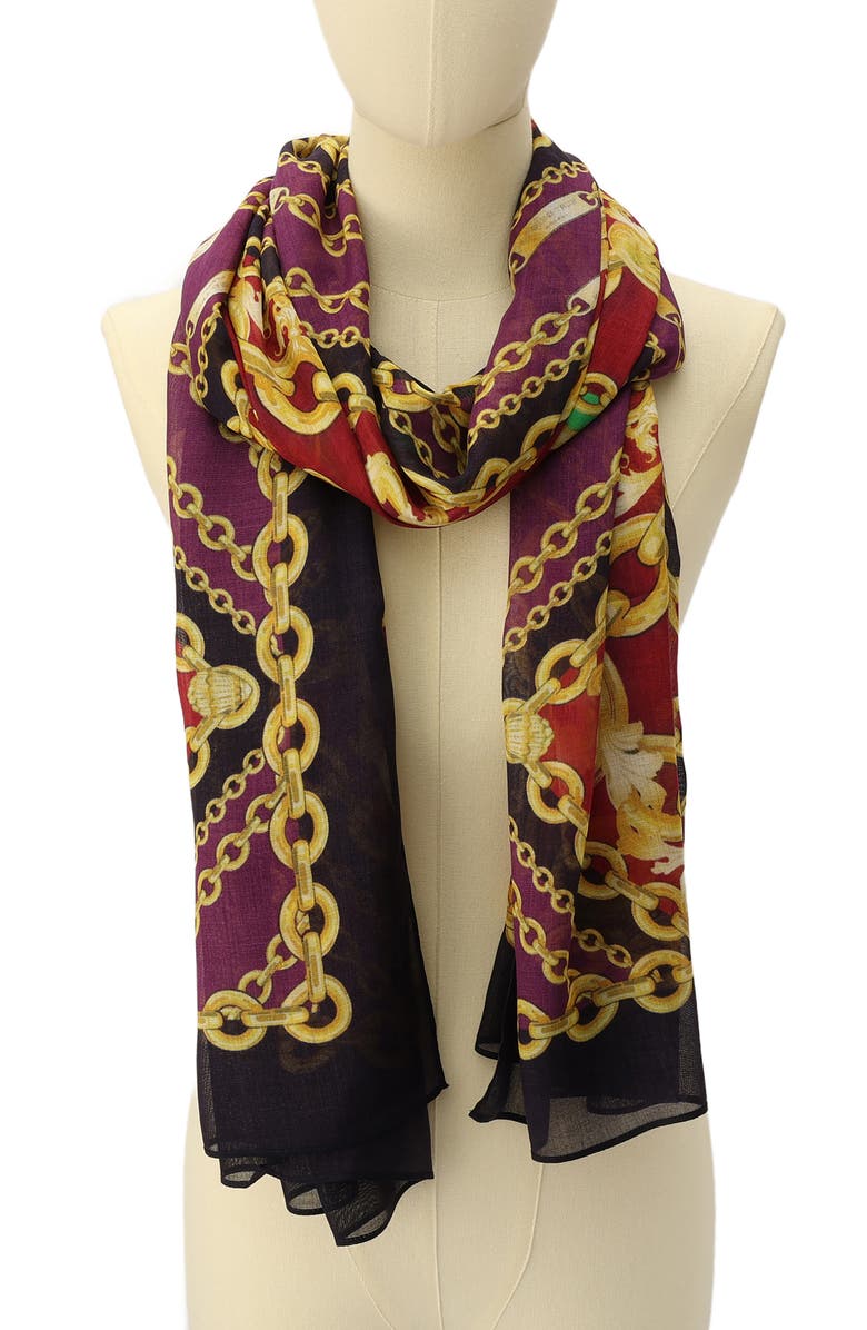 Kurt Geiger London Chain & Tile Oblong Scarf, Alternate, color,