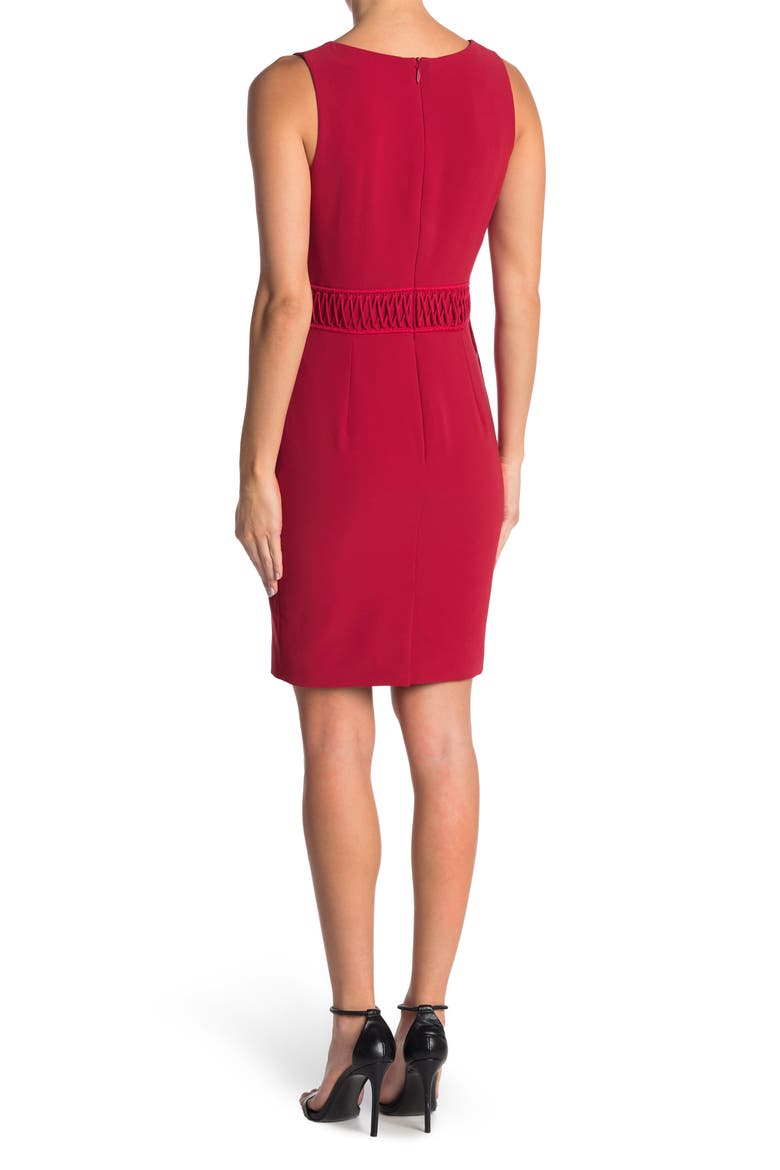Laced Sleeveless Sheath Dress, Alternate, color, RED