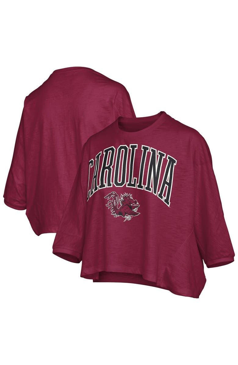 PRESSBOX Women's Pressbox  Garnet South Carolina Gamecocks Midi Arch Over Logo Oversized T-Shirt, Main, color, 