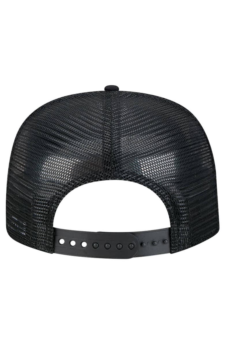 New Era Men's New Era Black Brooklyn Nets Tone Foam Meshback Golfer Snapback Hat, Alternate, color, Black