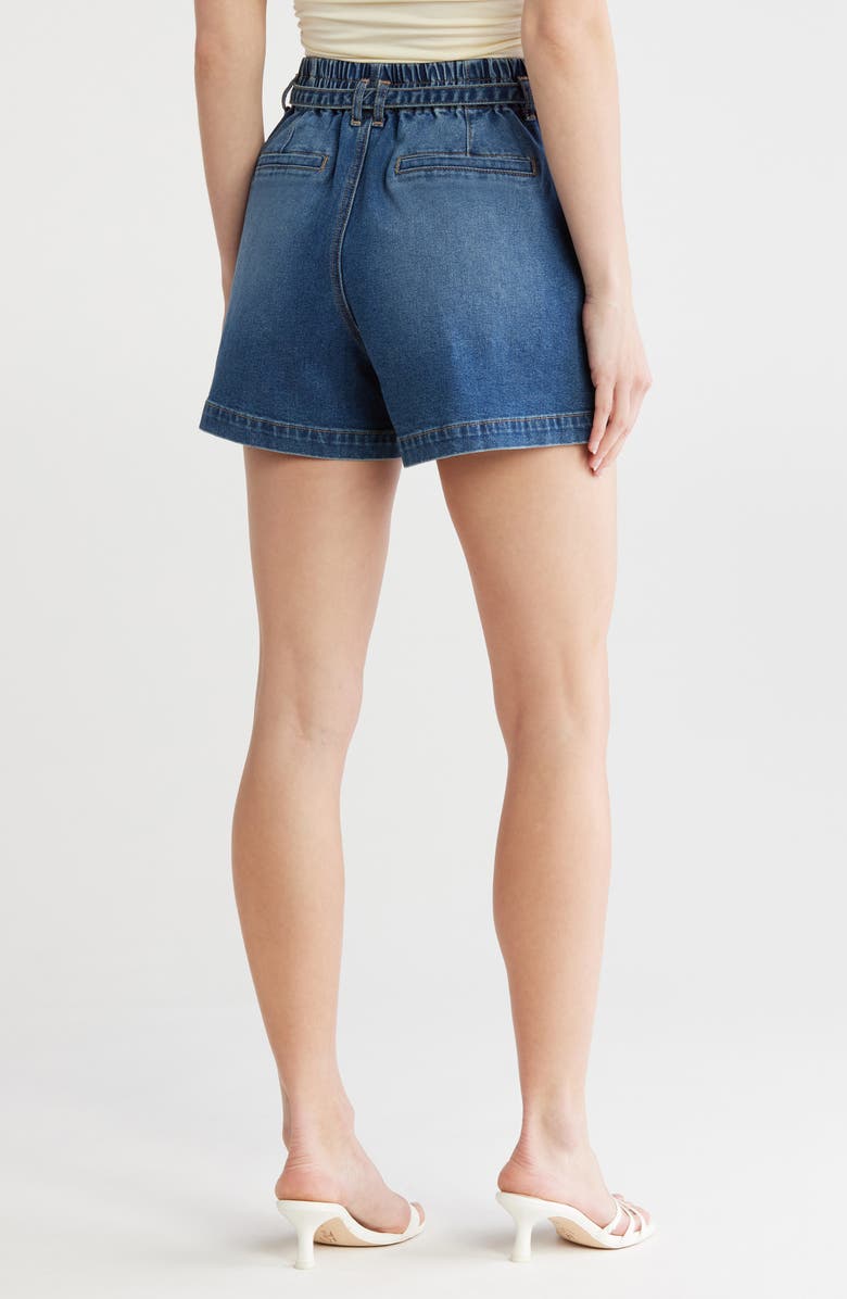 Vigoss Belted Patch Pocket Denim Shorts, Alternate, color, Medium Wash