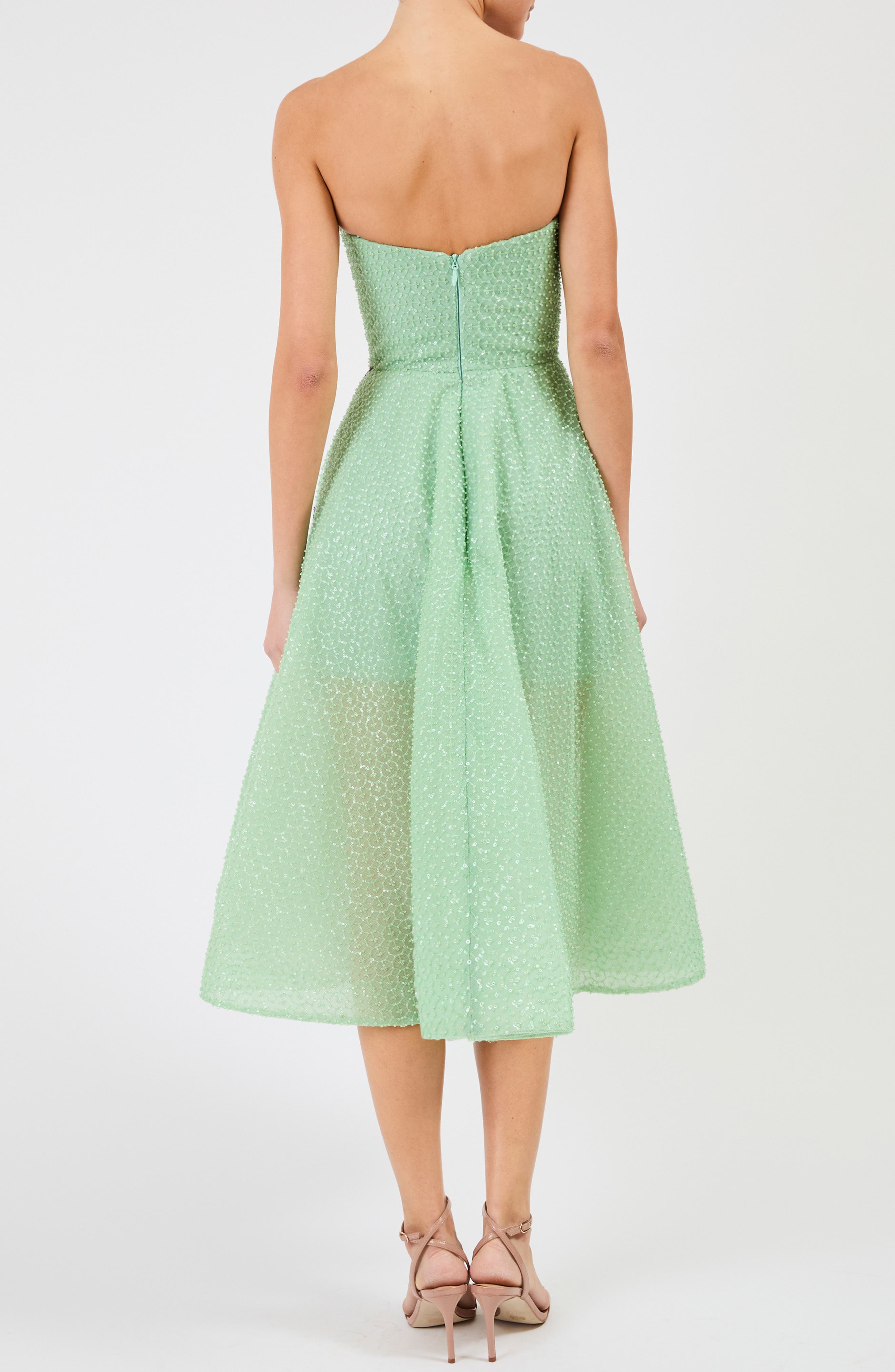 Lyla Beaded Strapless Fit & Flare Midi Dress - image 2
