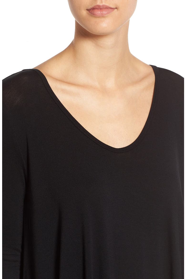 Lace-Up Back Tee, Alternate, color, BLACK