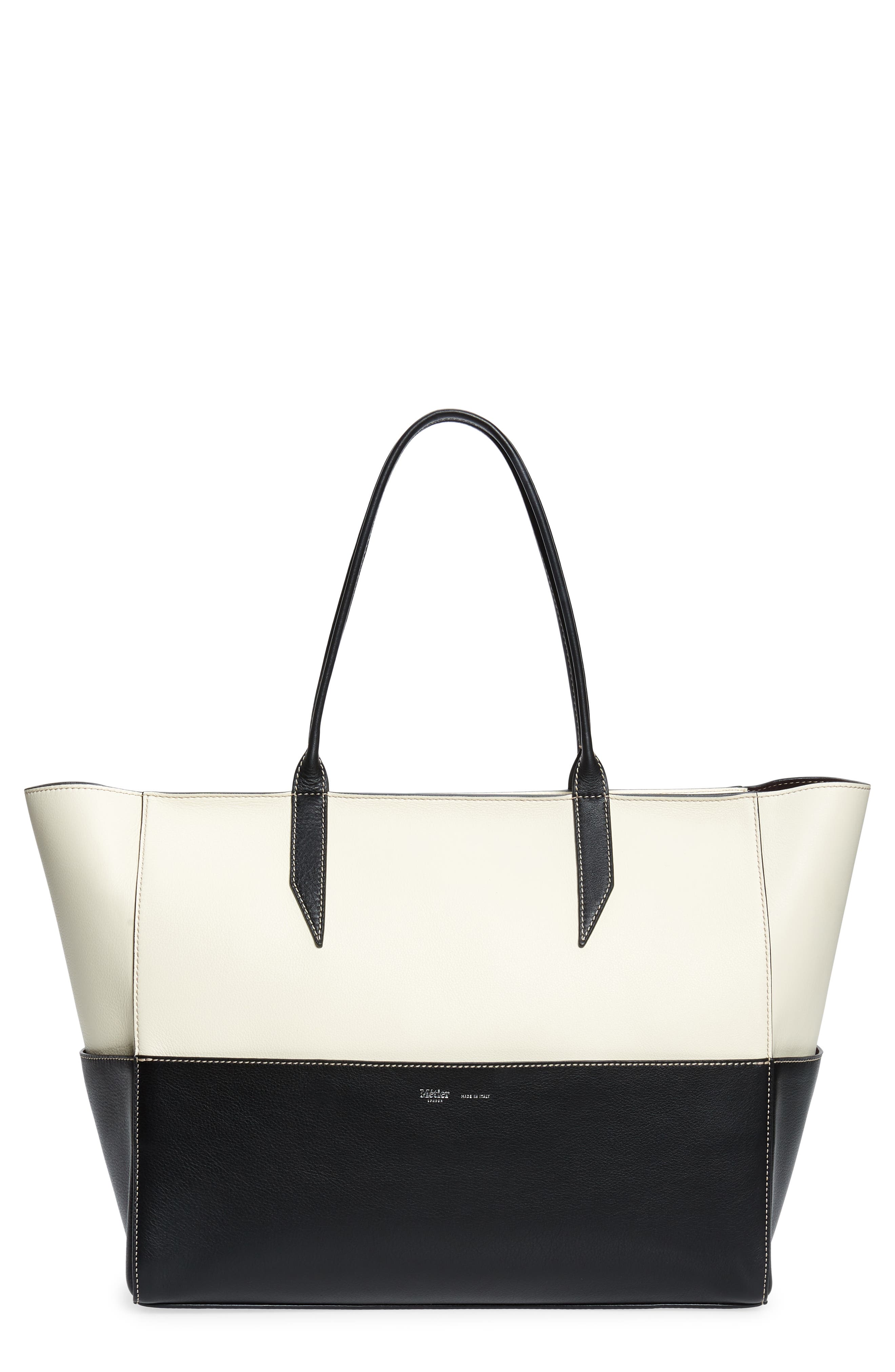Métier London Small Incognito Cabas Leather Tote, Main, color, 