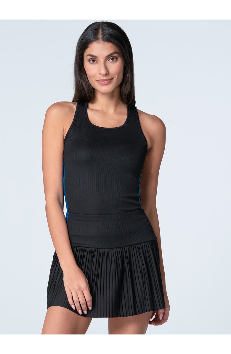 Lucky in Love Racer Rib Tank, Main, color, Black