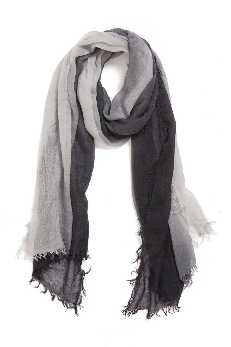 Halogen® Ombré Cashmere Wrap, Alternate, color, BLACK COMBO