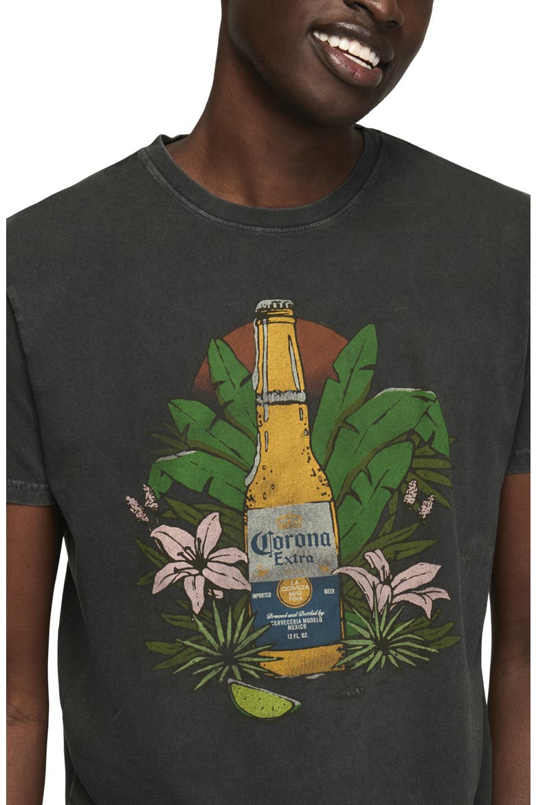 Corona Tropical Cotton Graphic T-Shirt, Alternate, color, JET BLACK