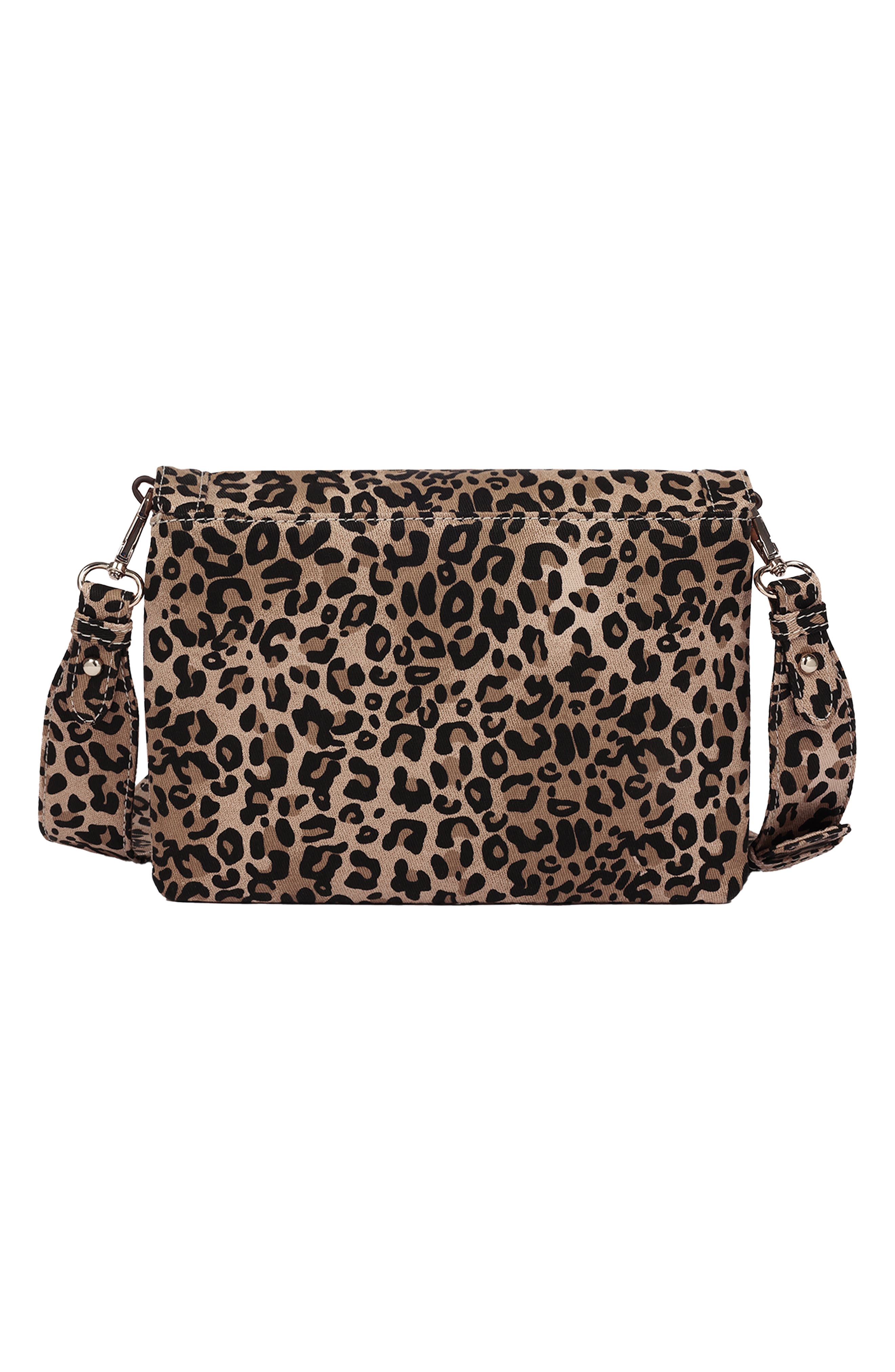 Bling Logo Leopard Messenger Bag, Alternate, color, LEOPARD