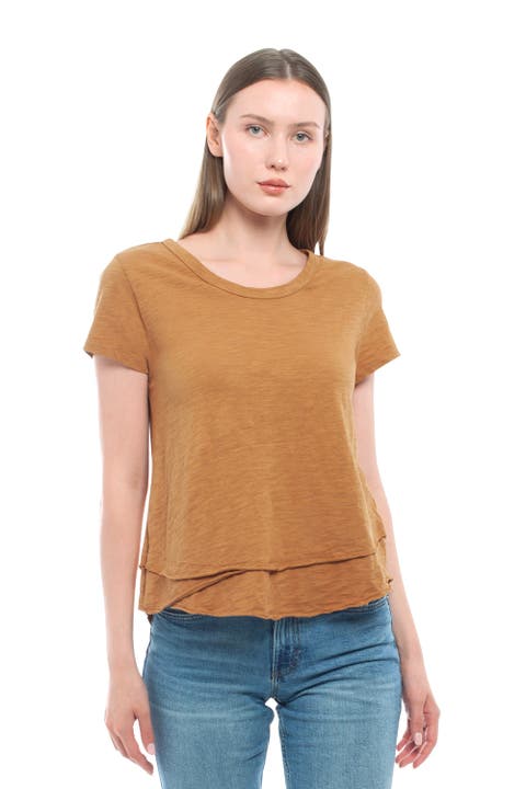 Short Sleeve Mock Layer Tee