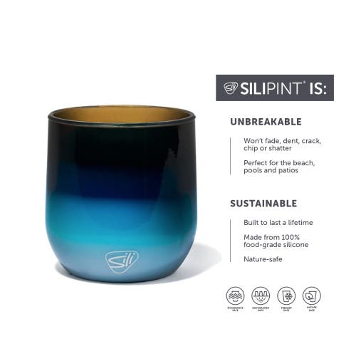 Silipint Stemless Wine Glasses 12oz 2 Pk Moon Beam