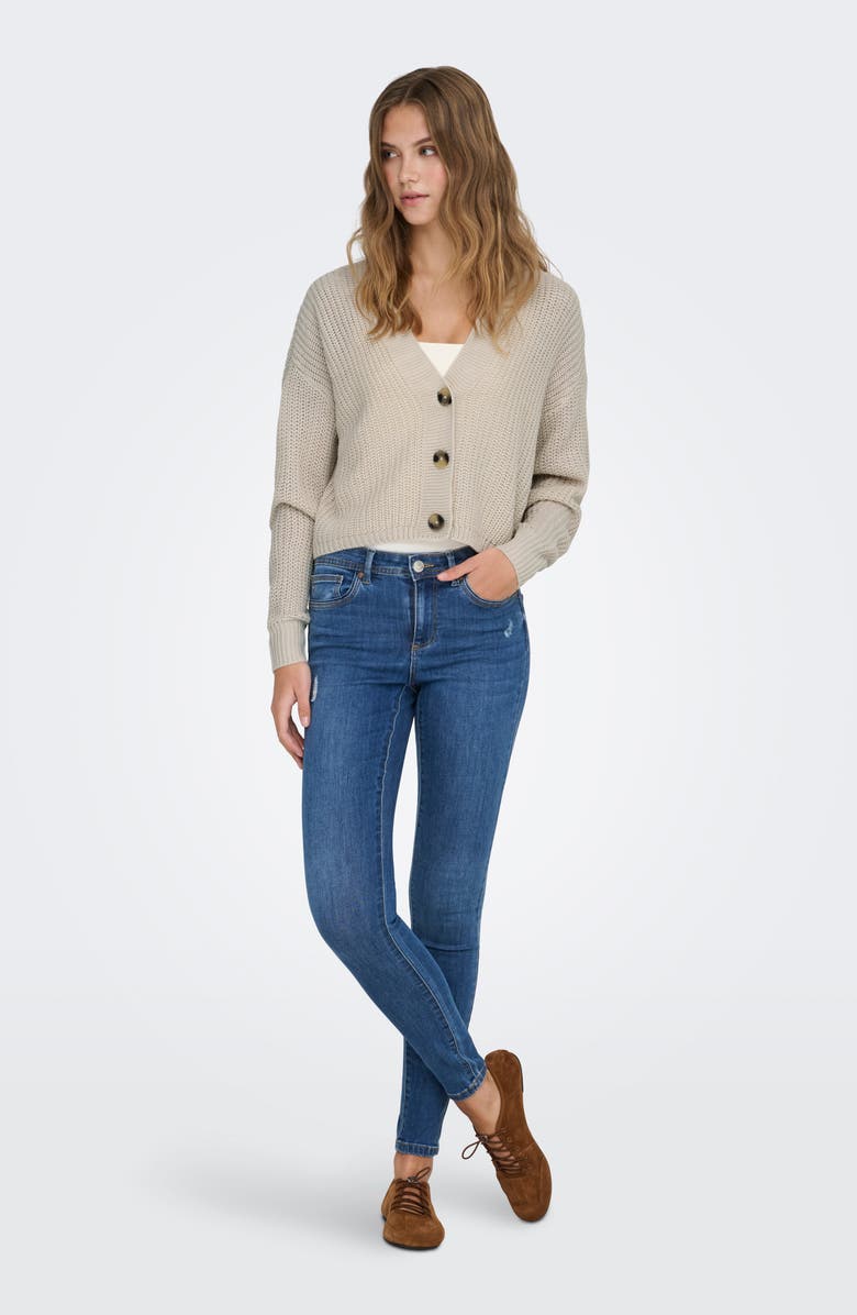 Only Carol Crop Cardigan, Alternate, color, Pumice Stone