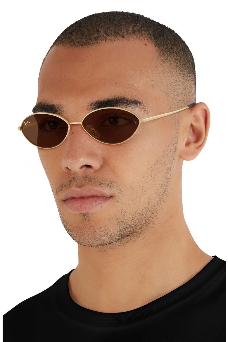 Kai 56mm Oval Sunglasses, Alternate, color, GOLD/ DARK BROWN