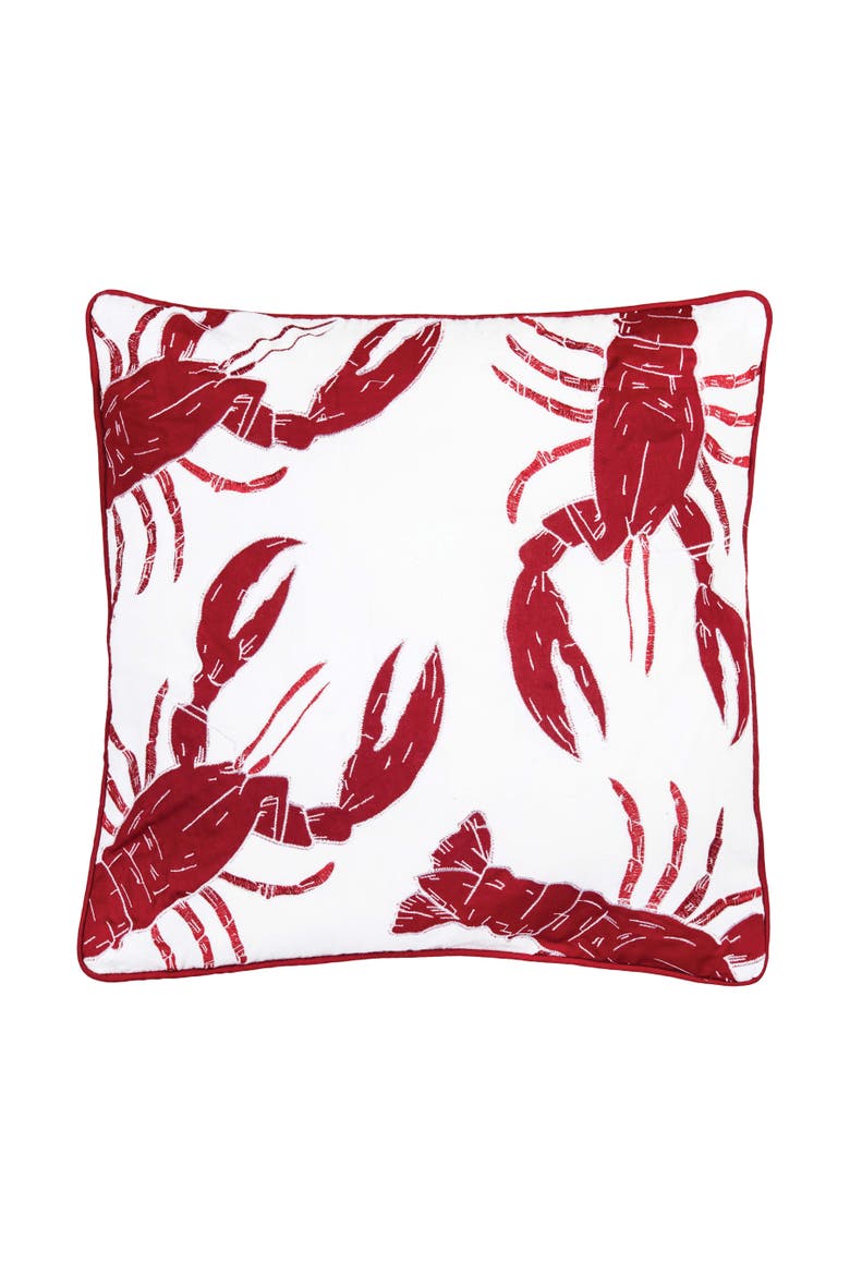 Lobster Accent Pillow, Main, color, Red