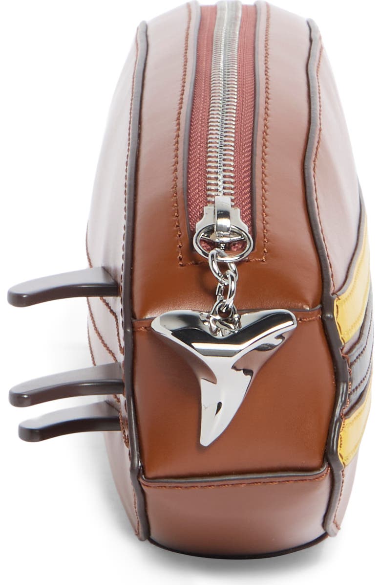 STAUD Leather Surfboard Clutch, Alternate, color, Tabacco