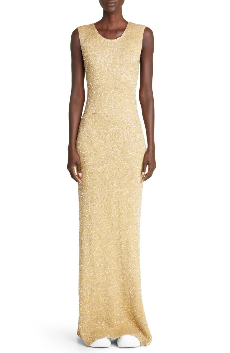Proenza Schouler Sequin Knit Body-Con Maxi Dress, Main, color,