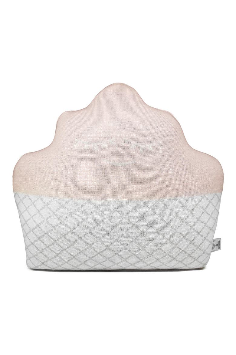 Cupcake Throw Pillow, Main, color, LIGHT PINK