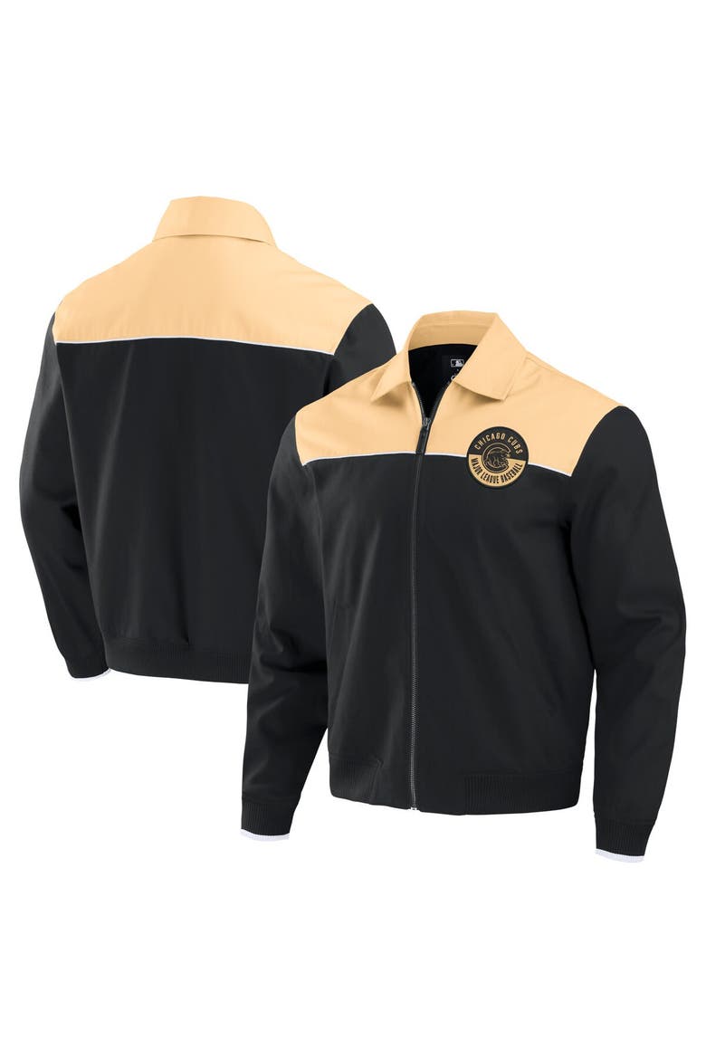 Men's Darius Rucker Collection by Fanatics Black/Tan Chicago Cubs Canvas Bomber Full-Zip Jacket, Alternate, color, Black